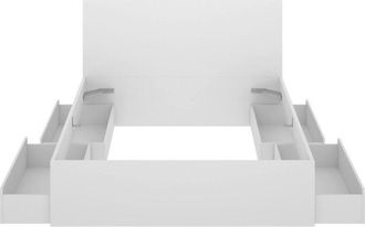 Dmora Cama doble Casimir, Sommier para dormitorio, Estructura de cama por habitación, Estructura del sostenedor del colchón, 149x195 h100 cm, Blanco - Dmora