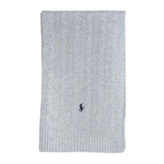 Polo Ralph Lauren Geribbeld Wollen Sjaal - Heren - Wintersjaals - Grijs - ONE Size - Wol - Accessoires