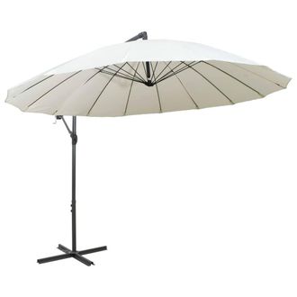 Berkfield Home Hanging Parasol White 3 m Aluminium Pole