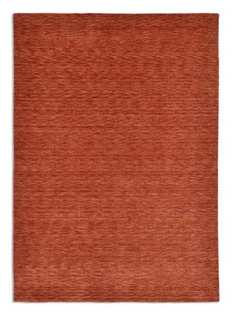 THEKO Alfombra tejida a mano en lana virgen - terracota - 70x140 cm