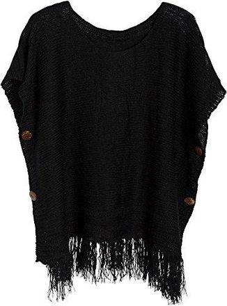 Poncho Été Léger StyleBREAKER - Motif Ethnique Boho - 100% Viscose - Taille Unique - Crème