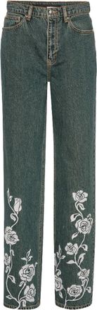 Rotate Straight Fit Katoenen Jeans - Dames - Regular Fit Jeans - Blauw - W26 - Katoen - Jeans