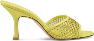 Stuart Weitzman Bareitall Shine Slide 85 - Dames - Muiltjes - Geel - 39 1/2 EU - Schoenen