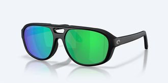 Costa Unisex Street Heat Polarized Sunglasses In Matte Black Green Mirror