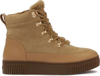 Kazar Beige ge&iuml;soleerde su&egrave;de laarzen - Dames - Veterlaarzen - Beige - 39 EU - Leer - Schoenen