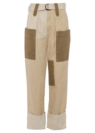 Isabel Marant Keyega Damen Cropped Hose Beige Gr&ouml;&szlig;e FR 36