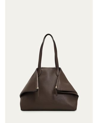 Aesther Ekme Fold Grain Leather Geometric Tote Bag