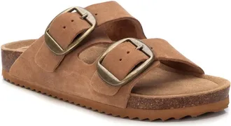 Xti Womens Suede Double Strap Buckle Sandals By XTI