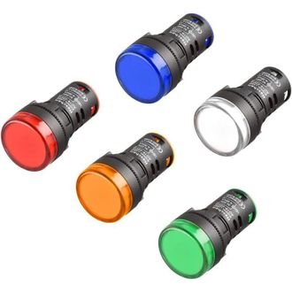 OEM 5 Spie Led Da 22 Mm (rosso, Verde, Giallo, Blu, Bianco) 220 V Ca 20 Ma Per Quadri Elettrici Industriali