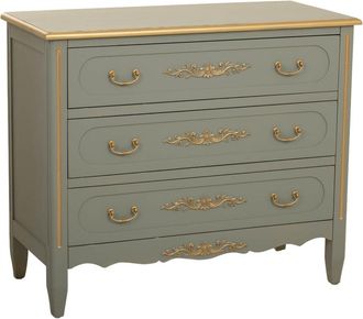 Wanderlust Deco C&oacute;moda de madera de 3 cajones azul 90x42x76h cm