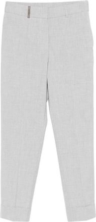 PESERICO Cuffed Tailored Broeken - Dames - Vrijetijds broeken - Grijs - 3XL - Leer - Broeken