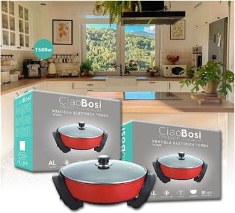 Trade Shop Trade Shop - Pentola Elettrica Padella Casseruola Tonda Antiaderente 30cm 1500w Cucina Tx-9809