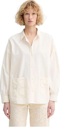 Sessun Relaxed Katoenen Shirt - Dames - Overhemden - Wit - L - Katoen - Overhemden