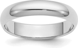 Diamond2Deal Platinum 4mm Half Round Wedding Band Ring
