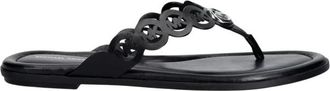 Michael Kors Janie Tongsandaal - Dames - Slippers - Zwart - 38 EU - Leer - Schoenen