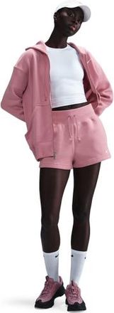 Nike Womens Fleece HR Shorts - Pink/White Size XL