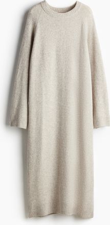 H&M Langes Strickkleid - Beige