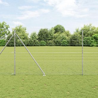 Berkfield Home Field Fence 1.6x25 m Galvanised Steel in Silver