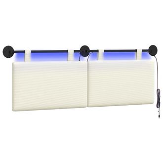 vidaXL Cabecero Colgante Crema Tela De Pana Vidaxl