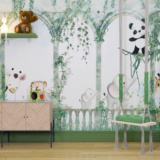 Superfresco Easy Animal Arch Green Print To Order 3m x 2.8m Mural