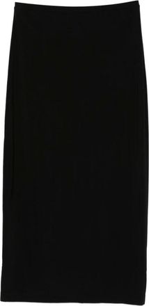 Norma Kamali Midi Skirts, female, Black, XS, Black Midi Skirt with Subtle Seam Detail