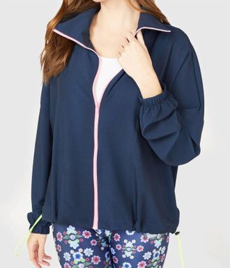 Terez Streak Ripstop Windbreaker In Navy