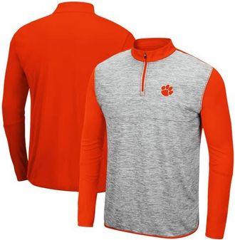 Colosseum Mens Colosseum Heathered Gray/Orange Clemson Tigers Prospect Quarter-Zip Jacket in Heather Gray at Nordstrom, Size Large