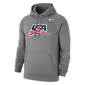 Nike Mens Fanwear Collection Hockey Club Fleece Pullover Hoodie in Grey | M31777USAH-DHR