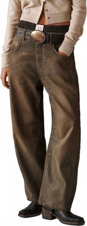 Free People Good Luck Coated Barrel Jeans In Vintage
