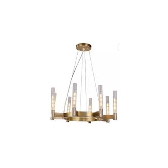 OEM Ordo 65 Cm - L&aacute;mpara De Ara&ntilde;a Moderna Con Tubos De Cristal Dorado