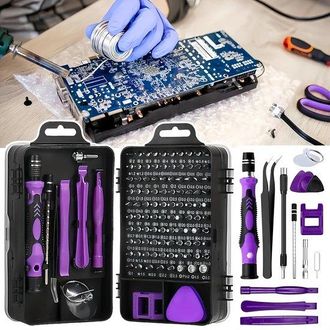 OEM Juego De Destornilladores De Precisi&oacute;n 115 En 1, Kit Reparaci&oacute;n Profesional Magn&eacute;tico Antideslizante, Reparaci&oacute;n Mantenimiento Precisos (morado)