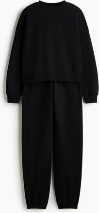 H&M 2-piece Sweatshirt Set in Black at Nordstrom, Size Xx-Large