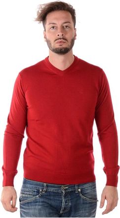 Emporio Armani Cozy Knit Trui - Heren - V-hals truien - Rood - S - Truien & Vesten