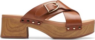 Clarks Sivanne Walk Leather Sandals In Tan Size 5.5