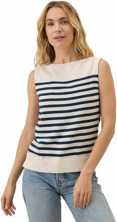 Pact Organic Cotton Classic Fine Knit Shell in Navy Laguna Stripe at Nordstrom, Size Medium
