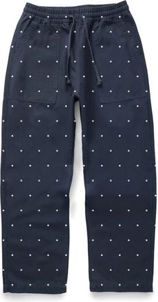 Service Works Polka Dot Cotton Canvas Drawstring Chef Pants in Navy at Nordstrom, Size Xx-Large