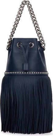 J & M Davidson Mini Fringe Carnival - Dames - Schoudertassen - Blauw - ONE Size - Leer - Tassen