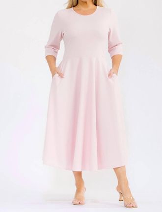 Karen Kane A-Line Midi Dress In Lt Pink