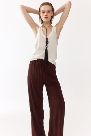 H&M Wide-cut Pull-on Pants in Brown at Nordstrom, Size Xx-Small