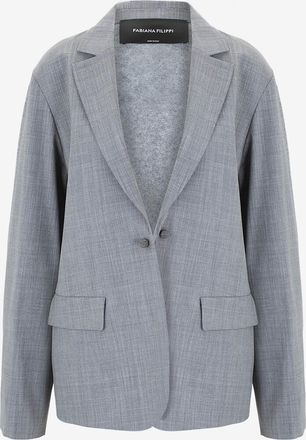 Fabiana Filippi Fliessender Blazer aus Cool Wool und Strick