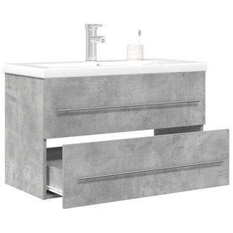 Berkfield Home 2 Piece Bathroom Furniture Set Concrete Grey Engineered Wood