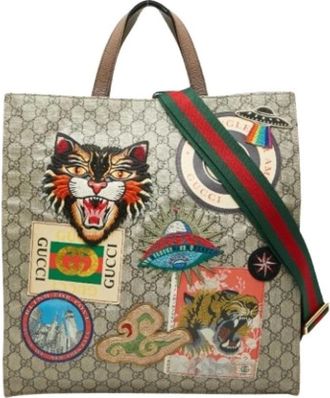 Gucci Pre-owned Tote Bags, female, Beige, Size: ONE SIZE Pre-owned Plastic Tote Bag