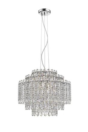 Netlighting Alita Crystal 8 Light Ceiling Chrome in Grey
