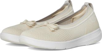FitFlop Super-Q Bow Knit Ballet Flats Womens Walking Shoes Paris Beige : 6.5 M (B)