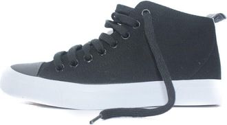 Generic Womens High Top Canvas Trainers Ladies Sport Comfy Shoes Size Black, 6 UK