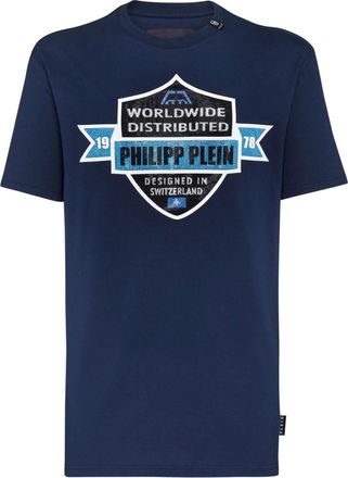 Philipp Plein Heren, Tops, Blauw, Maat: XL Katoen
