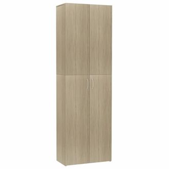 Berkfield Home Office Cabinet Sonoma Oak 60x32x190 cm Engineered Wood in Light Brown | Size: 60 x 32 x 190 cm