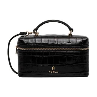Furla Camelia Micro Cosmetic Pouch - Dames - Tassen - Zwart - Maat: ONE Size Leer