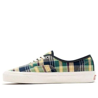 Vans Style 44 Low Tops Casual Skateboarding Shoes Unisex Yellow Green Blue Plaid Yellow Green Blue VN0A5KX45TK