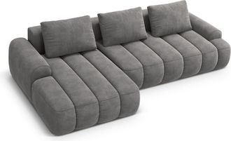 CXL by Christian Lacroix Sof&aacute; cama esquinero izquierdo con ba&uacute;l 3 plazas terciopelo gris